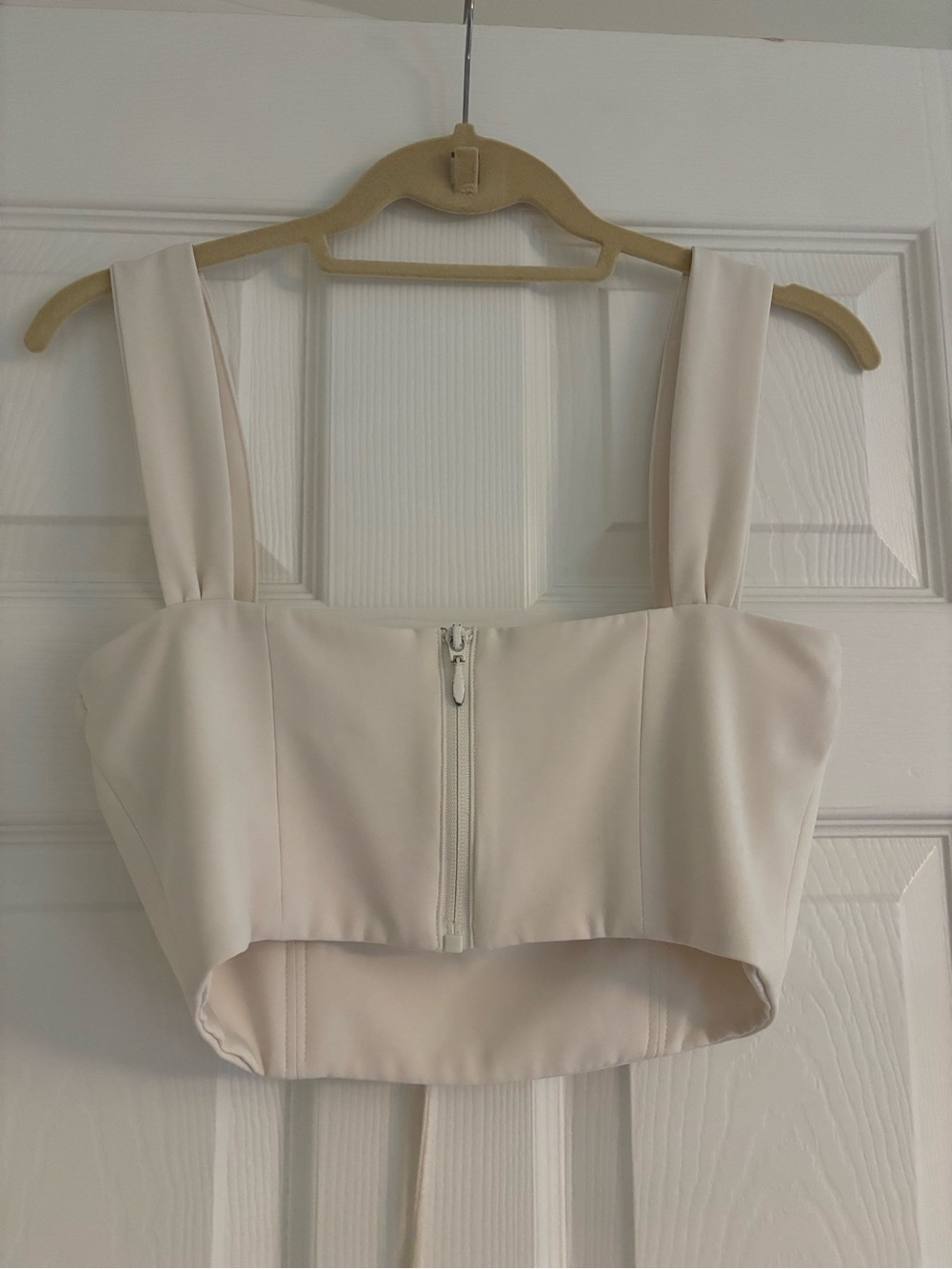 House of CB Cream Ruched Drawstring Crop Top - Picture 4 of 5